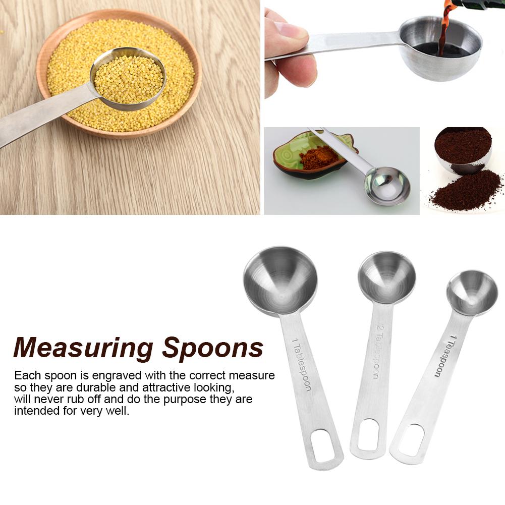 Набор мерных ложек из нержавеющей стали, 6 штук, для сухих и жидких ингредиентов