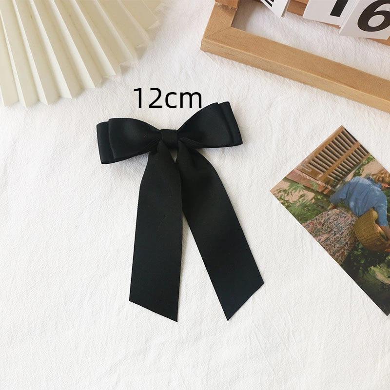 Black Bow Brooch With Ribbon And Safety Pin Simple Corsage Women'S Clothing Accessories Fashion Jewelry