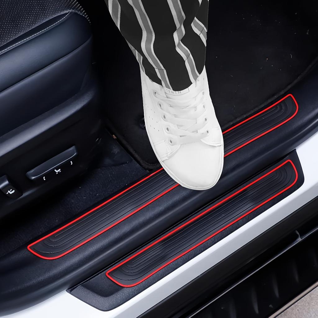 4 шт. Резиновые накладки на пороги - Прочные, устойчивые к царапинам и пыли коврики для пола автомобиля и внедорожника, универсальные, защита салона от царапин