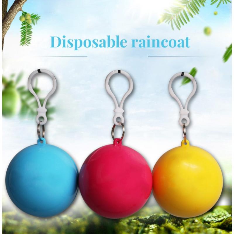 Secondary Raincoat Portable Plastic Ball Rainproof Long Raincoat Portable Outdoor Transparent Raincoat Ball