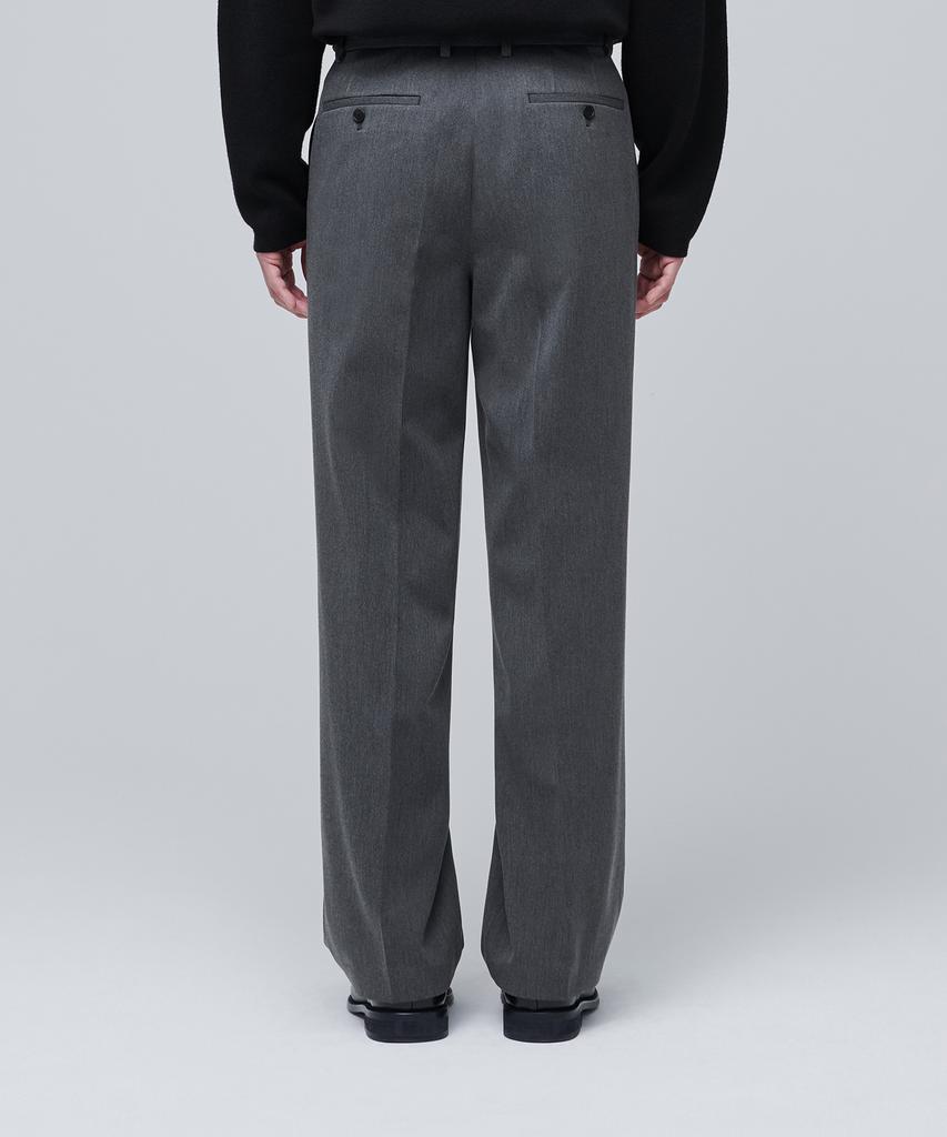 MUSINSA STANDARD Heavyweight Fleece-Lined Wide Hidden Elastic Waist Slacks [Medium Gray]