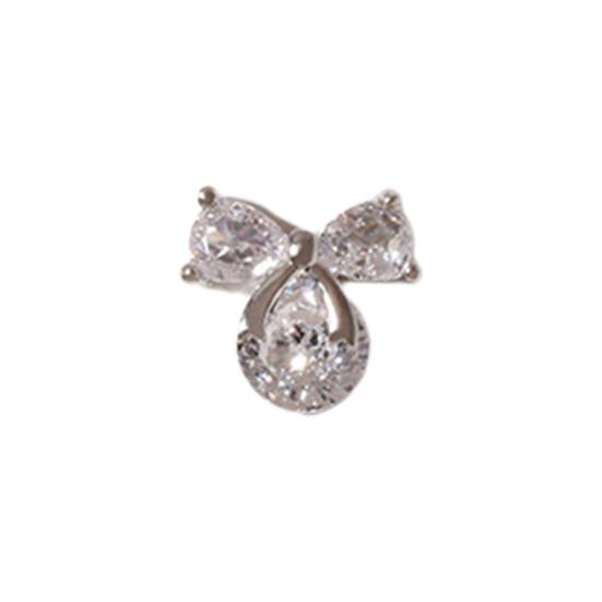 Nail Ornament High Durability Rust-proof Cubic Zirconia DIY Nail Decoration Bow-knot Nail Accessories