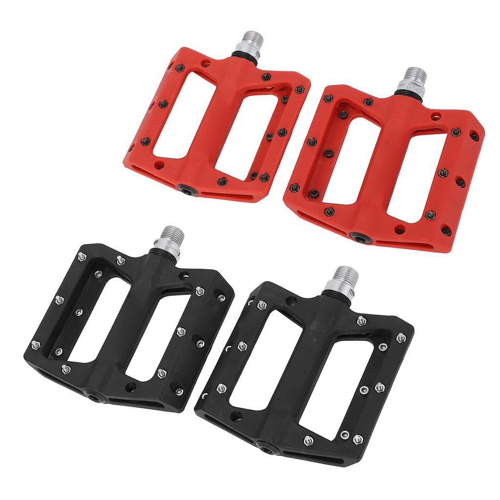 2 шт. велосипедные педали двухсторонние противоскользящие гвозди легкие нейлоновые высокоскоростные подшипники набор велосипедных педалей