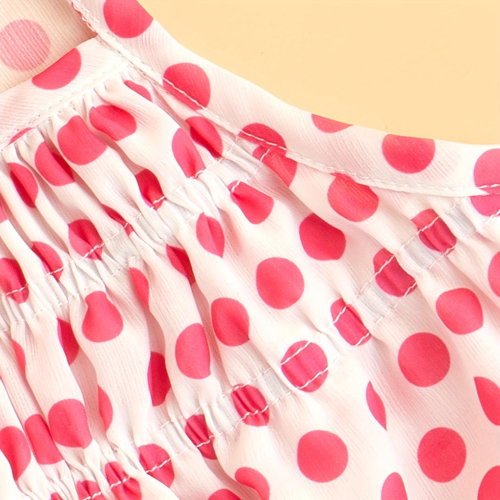 Colorful Polka Dot Dog Girl Sundress, Multi-Color Breathable Small Pet Dress, Cute Sleeveless Puppy Clothes Summer Apparel Skirt