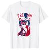 Freddie Freeman American Baseball Player Print Loose Round Neck Pure Cotton Short Sleeved T-Shirts Unisex