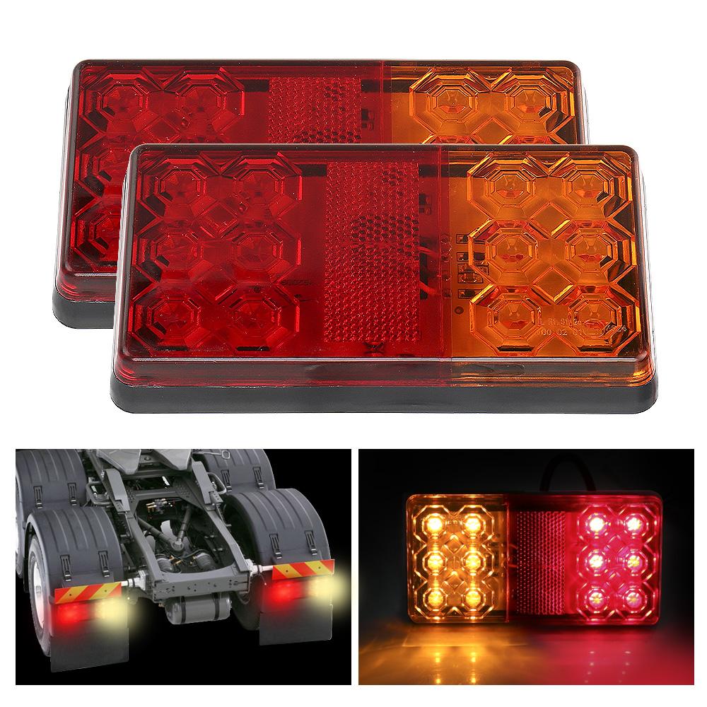 Светодиодный задний фонарь для автомобиля, грузовика, 1 пара, задний стоп-сигнал, задний фонарь для прицепа, каравана