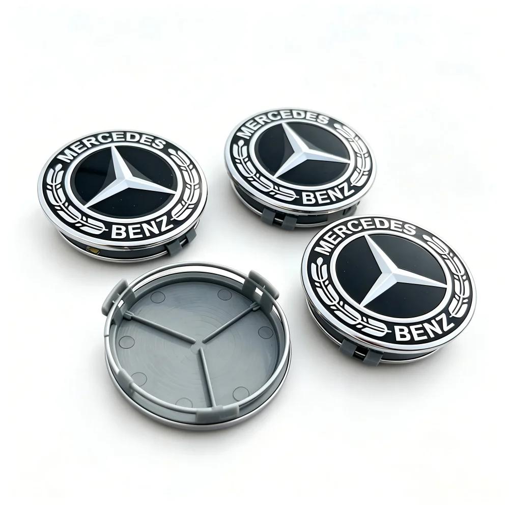 New Car Wheel Center Logo Hub Cap 4pcs 75mm For Mercedes Benz AMG W204 C218 A207 C117 CLA CLS E Class W212 S212 X166 W176 W205 W246 DM1