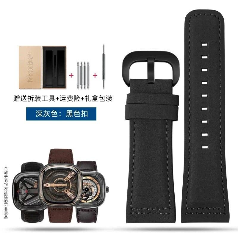 Ремешок для часов из натуральной кожи для SevenFriday, мужской ремешок для часов Q203 M203 P1 P2 S2 M2 Q2 03 01 02, коричневый, синий, воловья кожа, 28 мм