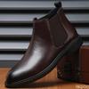 Men Chelsea Boots Leather Luxury Brand Male Ankle Shoes Casual Handmade Men Chelsea Boots Formal Dress Slip On Shoes