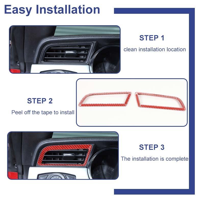 Автомобильная приборная панель, декоративные наклейки на вентиляционное отверстие, подходят для Ford Mustang 2015, аксессуары для интерьера из АБС-пластика