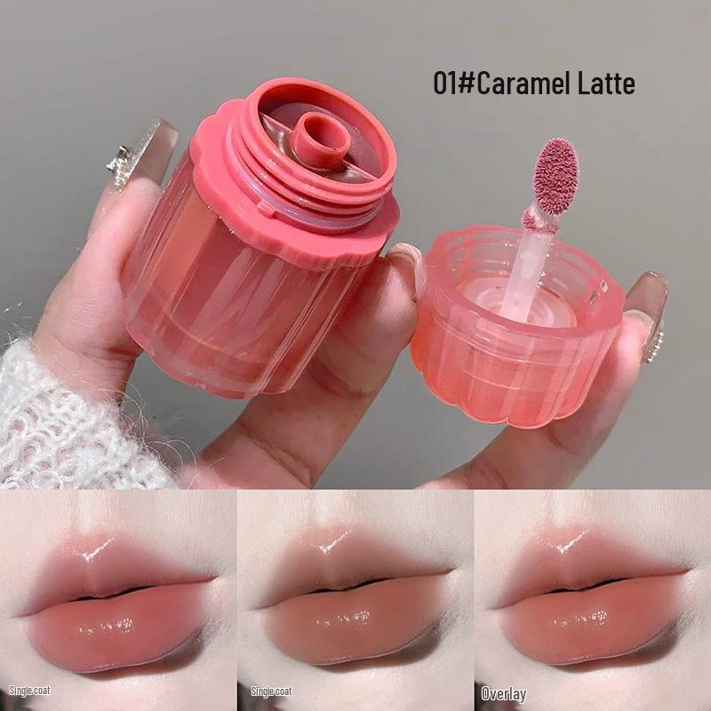 Gege Bear Dual-Tone Lip Gloss: Pure Desire, Glass-Finish, Long-Lasting, Student-Friendly