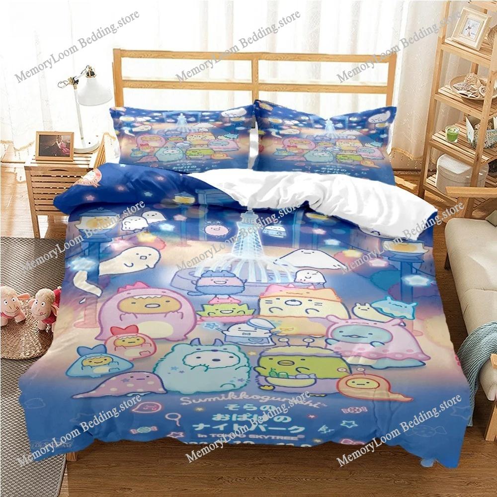 Cartoon Sumikko Gurashi Anime Cute Duvet Cover Funny Kawaii Bedding Set Soft Quilt Cover and Pillowcase Single_Double_Queen_King