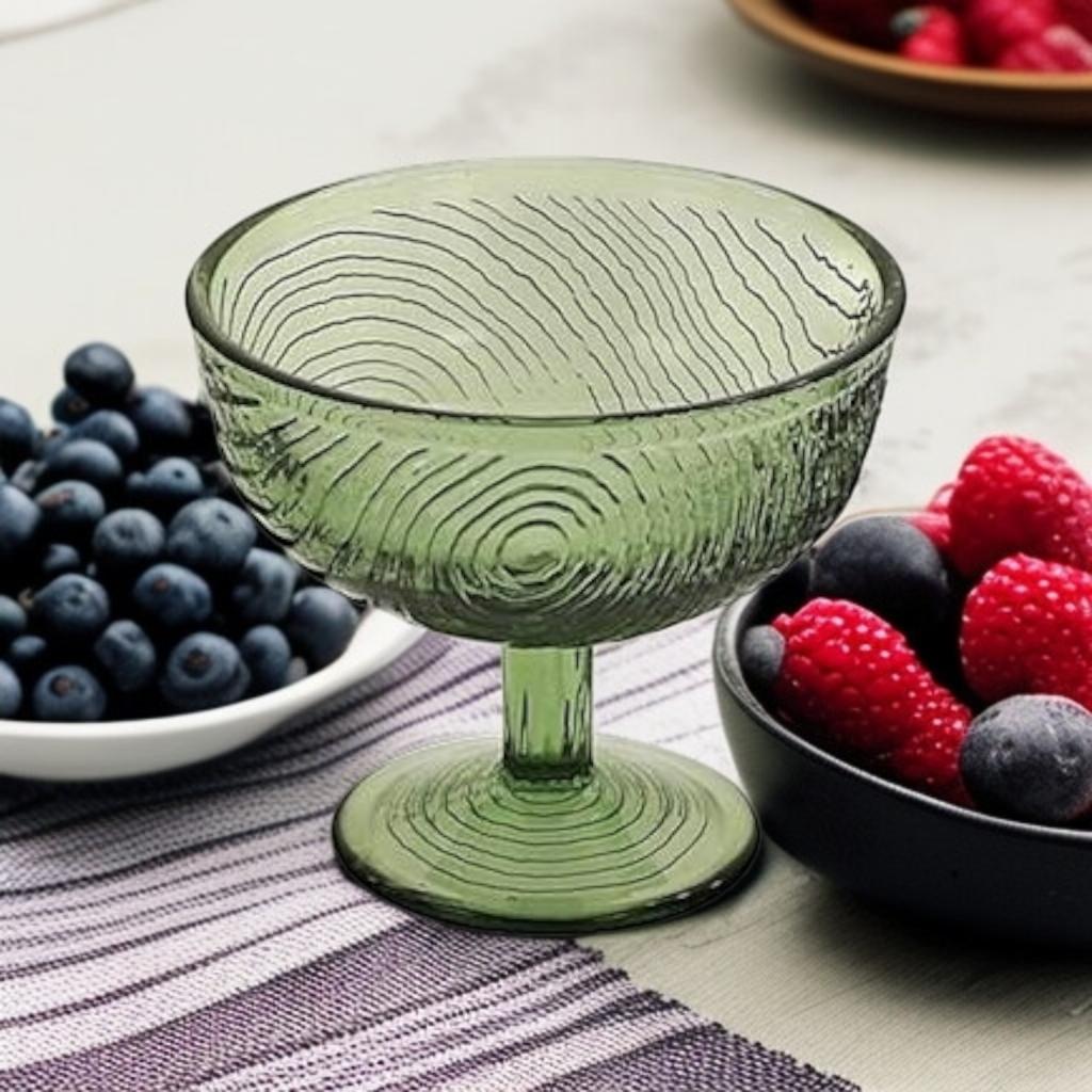 300ML GLASS CUP FOR ICE CREAM DESSERT DESSERT SALAD BOWL glass GREEN