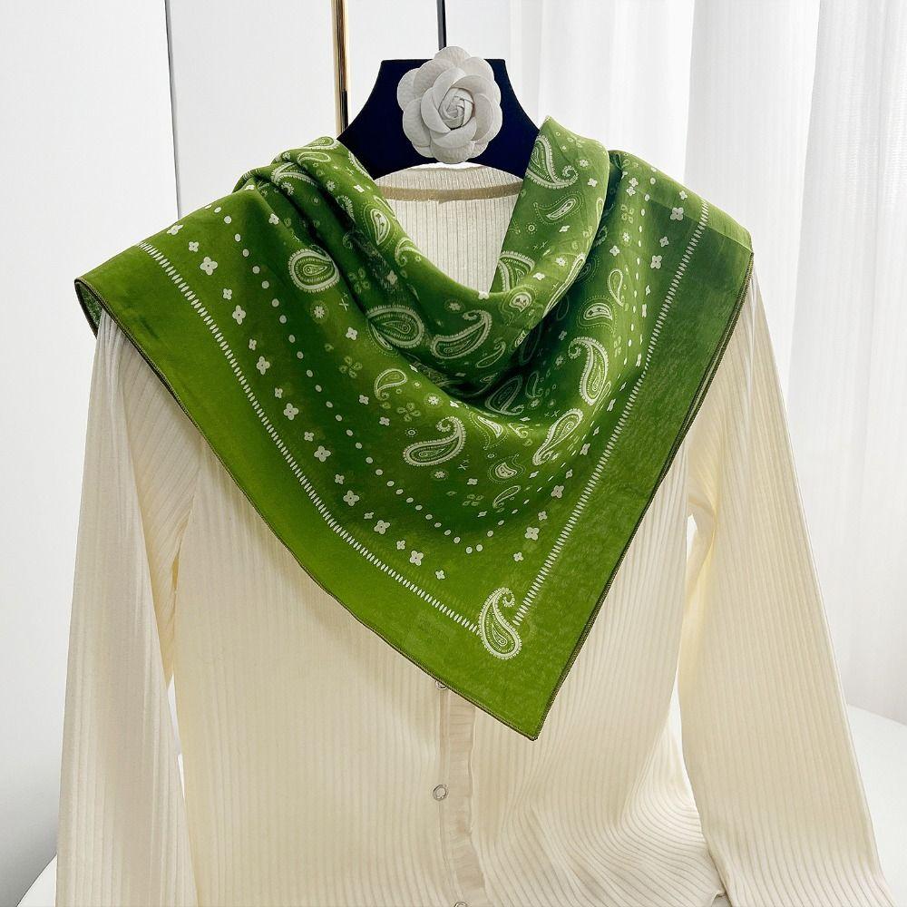 Thin Cotton Square Scarf Korean Small Scarves Cashew Nut Print Silk Scarf  Clothing Accessories