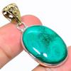 Натуральный драгоценный камень малахит из стерлингового серебра 925 пробы Подарочный двухцветный кулон 1,77 дюйма R2e60
