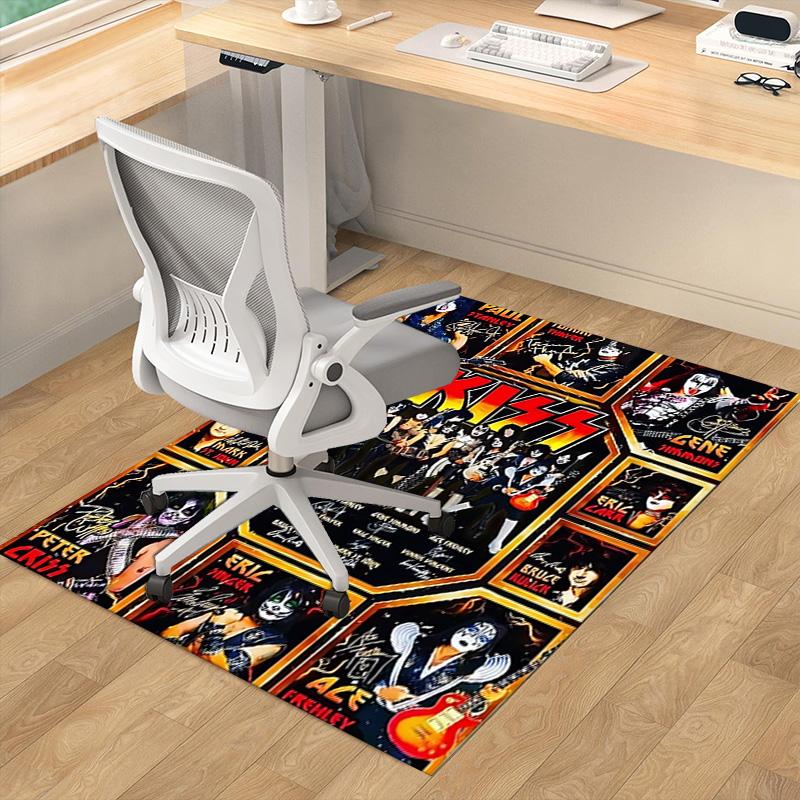Kiss Band Poster Carpet For Playroom Bedroom Living Room Sofa Home Decorkids Game Area Rug Nonslip Floor Mat