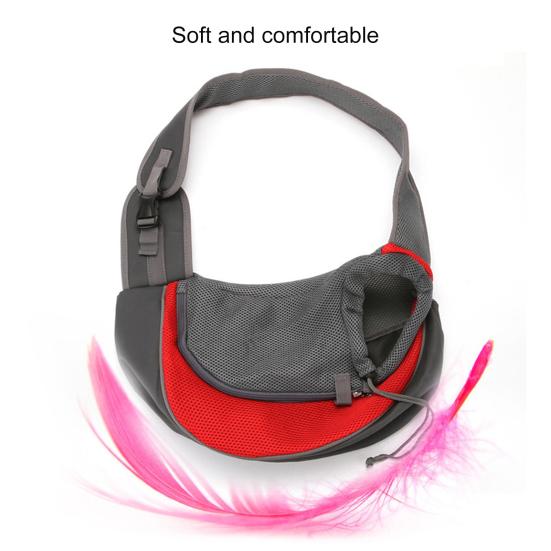 Pet Sling Carrier Scratch-Proof Good Ventilation Large Space Mesh Pet Sling Comfort Handbag for Outdoor