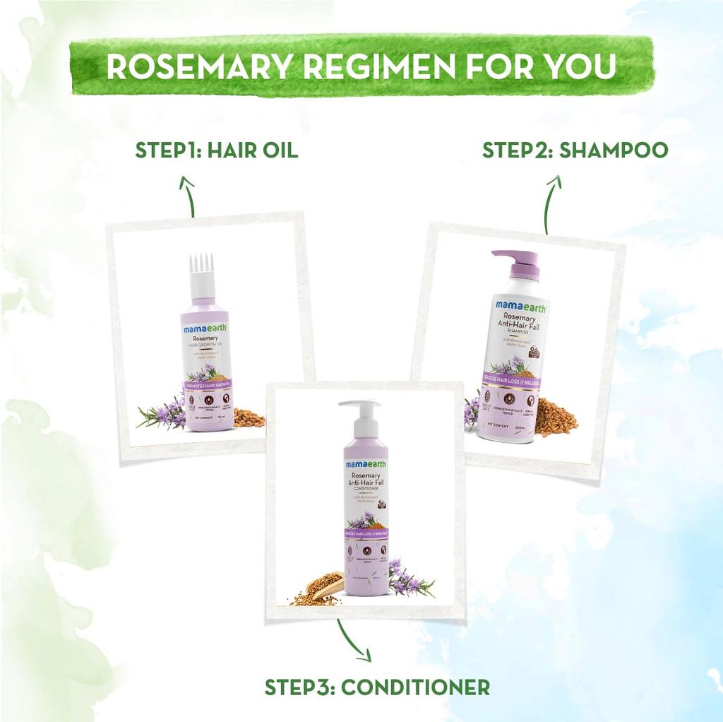 Mamaearth Rosemary Anti Hair Fall Shampoo 600ml – 94% Stronger Hair, 93% Less Breakage, Sulphate Free for Men & Women