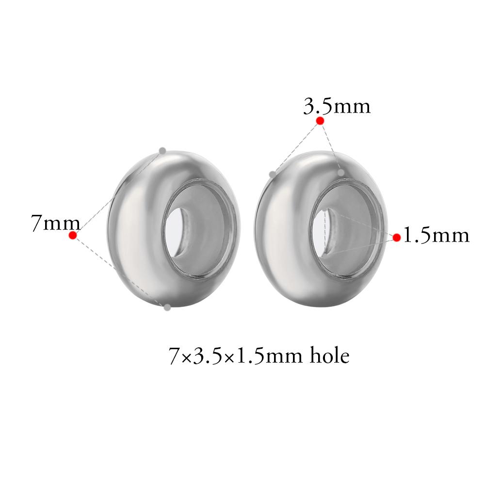 20pcs 6/7/8/10mm Stainless Steel Adjustment Beads with Non-slip Silicone Ring Gold Stopper Spacer Beads for DIY Jewelry Making