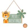 [A0706] — Деревянная табличка Petit Aventurier оранжево-зеленого цвета — 19. 5x11. 5 см