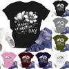 Women's Casual Fashion Street Slim Short Sleeve Mother's Day Printed T-Shirt Top