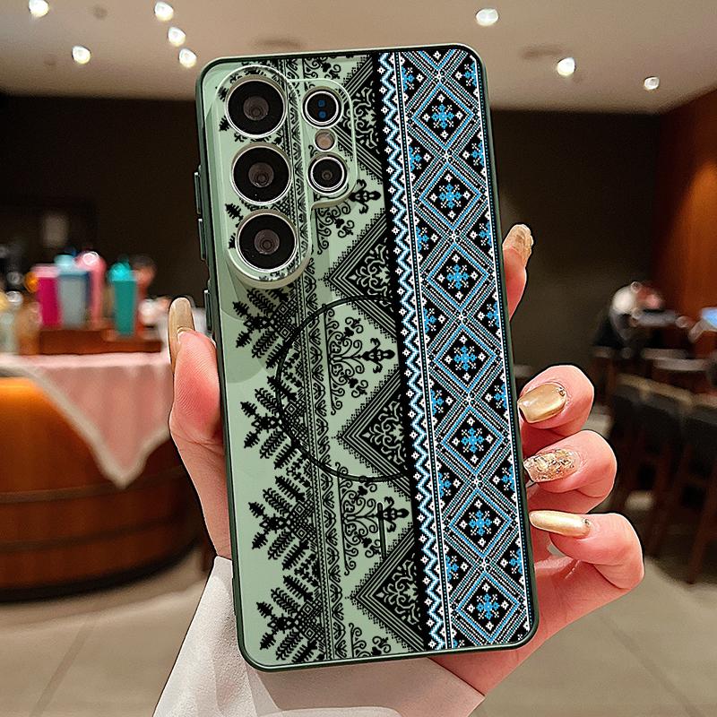Магнитный чехол для телефона с винтажным узором-тотемом для Samsung Galaxy S26 S25 S24 Ultra S25 S23 FE A57 A56 A37 A17 A55 A26 A36 A35
