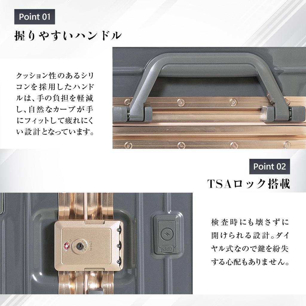 Suitcase L Aluminum with USB Carry Carry with Cup Charging 360 Degree Large Overseas Domestic Travel [GURAMU] S, M, Size, Frame, Port, Carry-on,