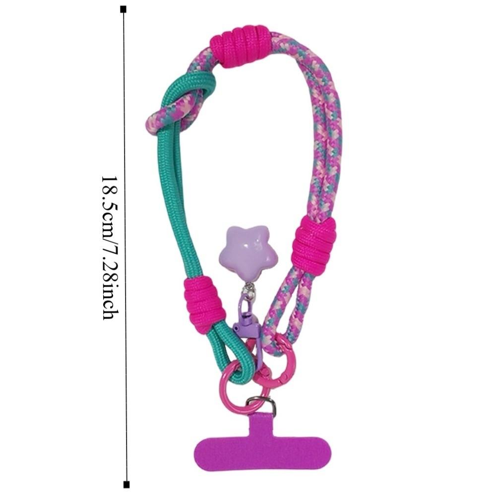 Star Keychain Mobile Phone Lanyard Detachable Mobile Phone Charm Woven Phone Strap  Lanyard Patch