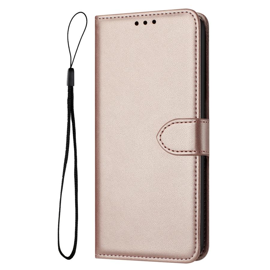 Business Wristband Wallet Case with 3 Card Slots and Photo Frame for iPhone Samsung Xiaomi Redmi Solid Color Stand Holder Flip Case for OPPO VIVO