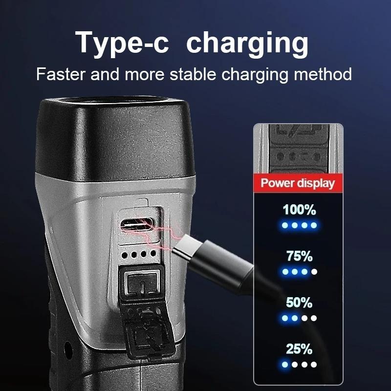 Светодиодный фонарик с поворотом на 90° – Магнитный кемпинговый фонарь с USB-подзарядкой, Мини-портативный фонарь для улицы/походов