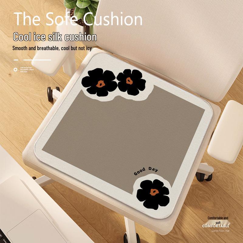 Охлаждающая подушка на сиденье из ледяного шелка - Дышащая, Нескользящая подкладка для автомобиля или офисного кресла