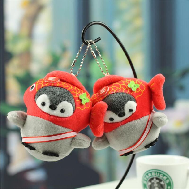 Cute Little Penguin Pendant Plush Toy Stuffed Animal Bag Decoration Doll Keychain For Girls Christmas Gifts 10CM