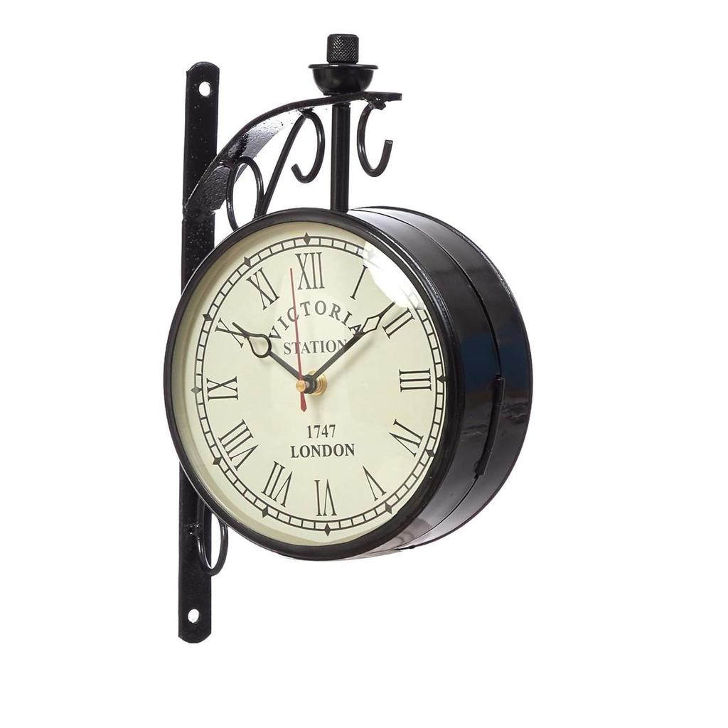 Handicraft Double Side Clock Victoria Station Wall Clock for Home Decor 6 OR 8 Inch Dial