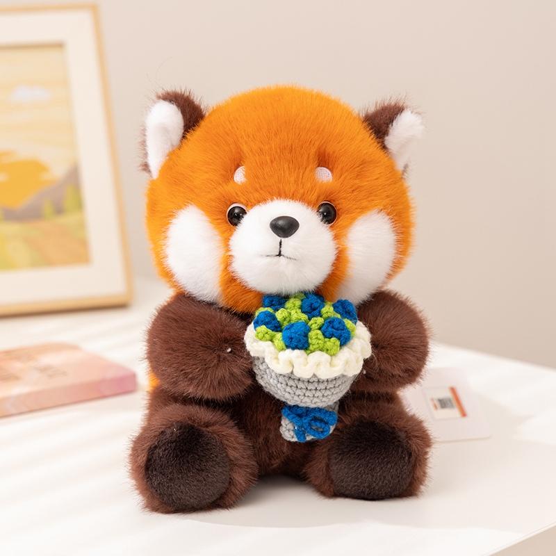 2025Cm Cute Hug Flower Bouquet Rabbit Raccoon Toy Capybara Hug Easter Egg Plush Doll Easter Valentine'S Day Gift
