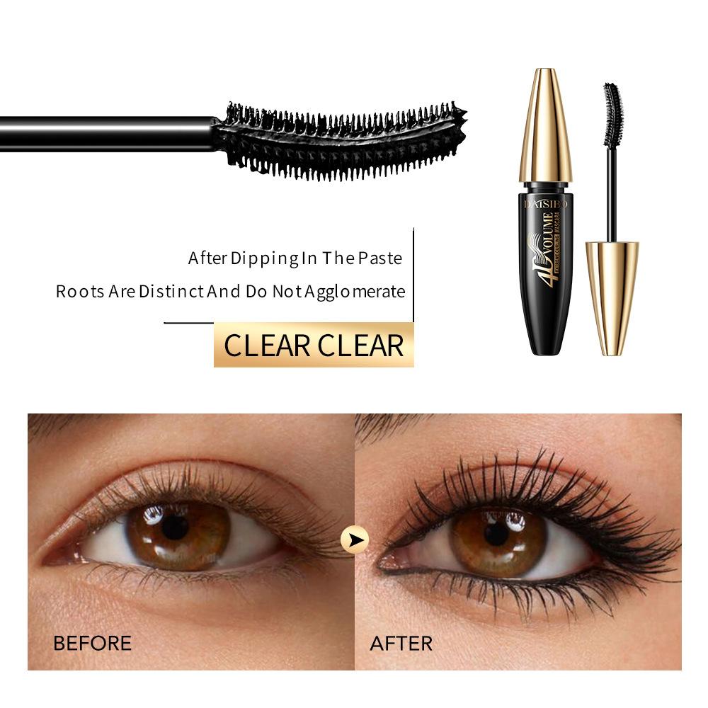 Тушь для ресниц 4D Fiber Mascara Black Eye Curling Eyelash Double Mascara Водостойкая тушь для ресниц Инструмент для макияжа