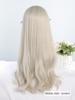 Светло-пепельные синтетические парики для косплея с челкой, длинные, 24 дюйма, длинные, вьющиеся, волнистые, парики Лолиты на Хэллоуин, термостойкие волокна, челка, волосы