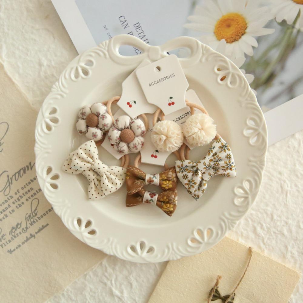 10 шт. милые эластичные резинки для детей, девочек, банты, цветочные головные уборы, резинки для волос, банты