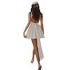 NEW Hot Fashion Sexy Backless Halter Strap Bow Sleeveless White A-line Dresses Mini Dress for Women Summer