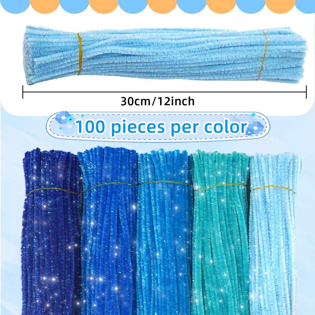 Multiple Colors Pipe Cleaners 500 Pieces Chenille Stems for DIY Art Decorations Creative Craft