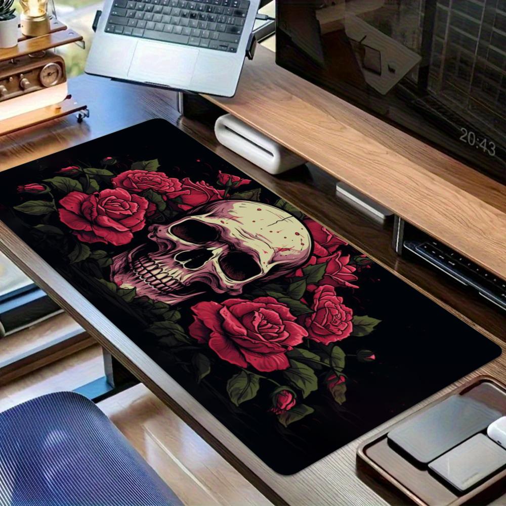 Gothic Rose Mouse Pad Large Computer Office Game Table Mat Xxl Rubber AntiSlip Stitched Edge Keyboard Mats Washable Desk Pads