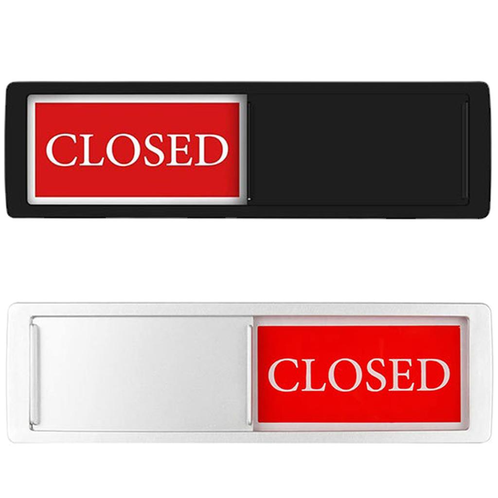 Magnetic and Adhesive Tape Open/Closed Door Sign Easy To Use Sliding Sign Open/Closed Door for Home Office Restroom