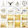 Cushion Golden Christmas Pillowcase Car Sofa Bed  Decorative Sofa Cushion Covers Navidad  Cover