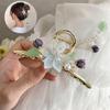 Classical Orchid Pearl Tassel Ladies Hair Clip Flower Girl Elegant Headwear Accessories Chinese Style High-end Jewelry Hairpin