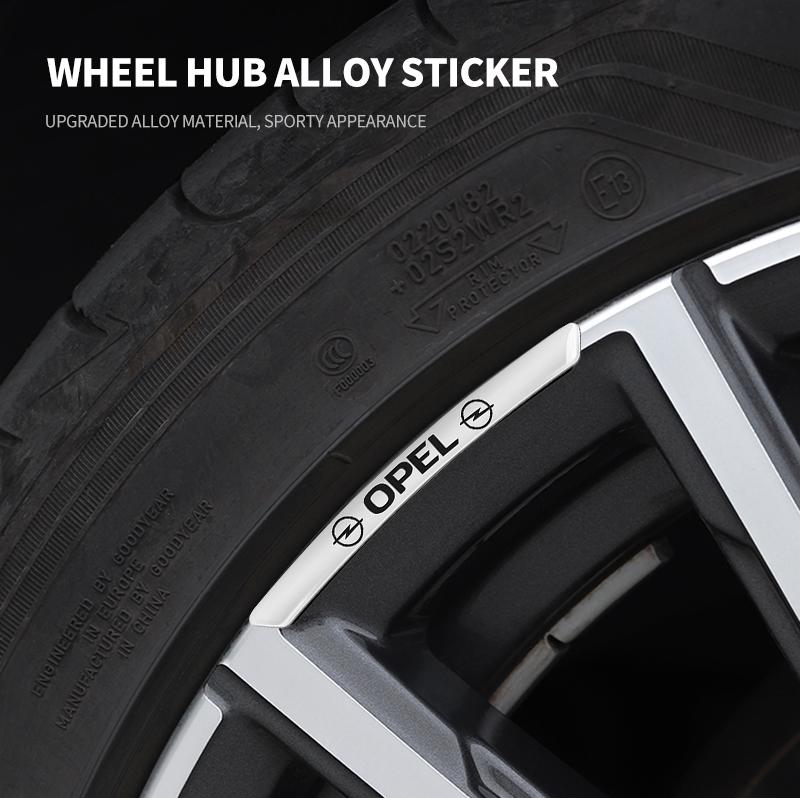 AAHI1 4Pcs Car Wheel Hub Rim Stickers Decals Auto Styling Accessories For Opel Insignia Astra G J F K Vectra C H Corsa C B D Omega