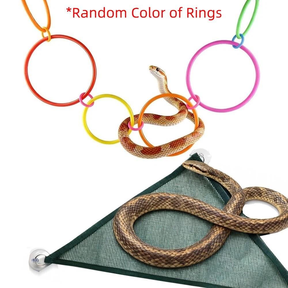 Stability Rings Swing Perch with Rope Snake Enrichment Toys Terrarium Decor Reptile Hammock Snakes