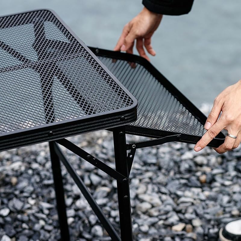 ПРЕДЛАГАЕМ складной сетчатый стол для улицы, 2 уровня высоты, 135,5×60×42~66 см, двойной боковой стол с боковыми карманами, в комплекте с сумкой для хранения, сетчатый стол из алюминия