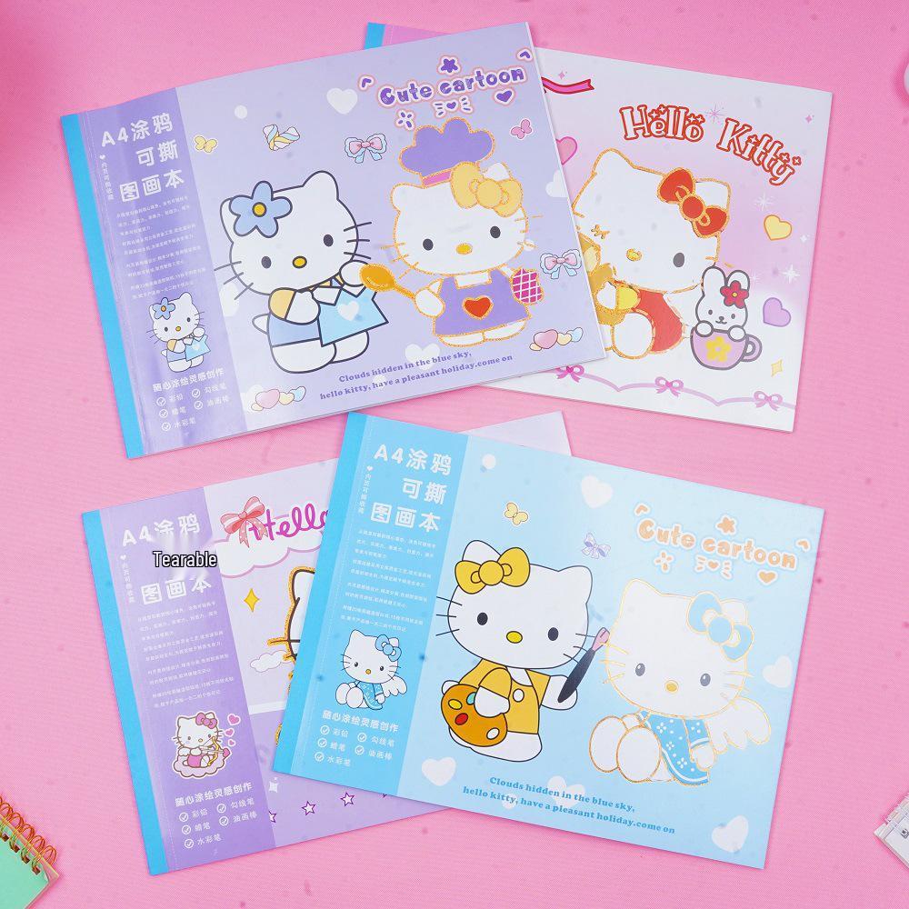 Креативный скетчбук Hello Kitty со стикерами - Плотные чистые страницы для детей