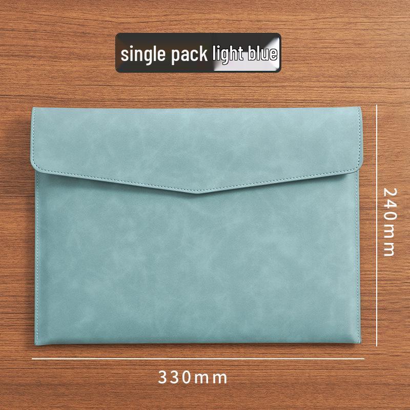 Waterproof Leather A4 Student File Envelope - Large Capacity, Durable Stationery Bag