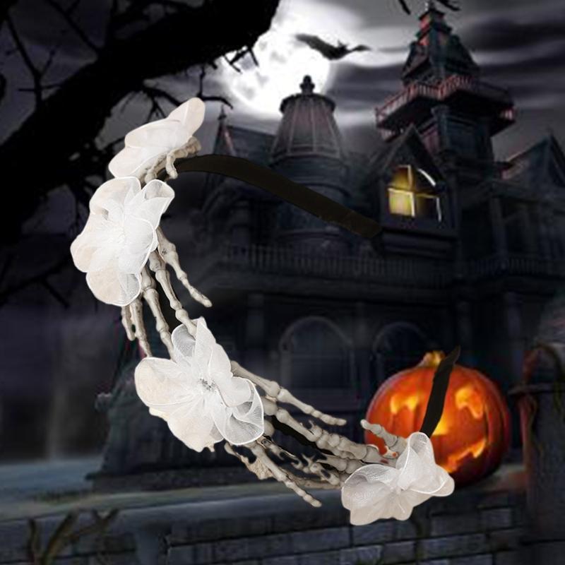 Halloween Rose Headband Dark Spiders Hair Clip Cosplay Party Headwear Hair Hoop Dress Up Party for Masquerade