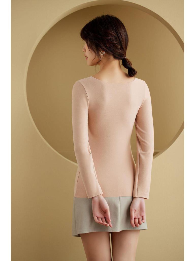 Женский бесшовный согревающий жилет из немецкого бархата с длинными рукавами и мягкими чашками